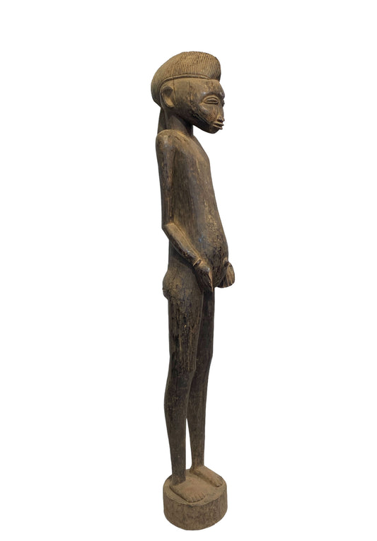 #7233 LG African Tribal Art Senufo Tyepka Standing maternity figure 58" H Côte d'Ivoire