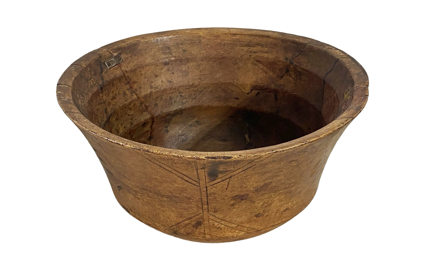 #6142 Large African Hausa Wooden Bowl From Niger 14" Diameter