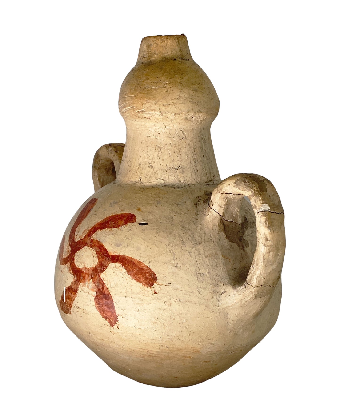 #6177 Rare South American Old Pottery, Clay vessel Jar 10.5" H