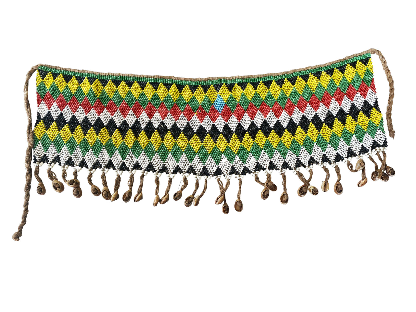 #1464 Ceremonial Skirt Kirdi Beaded Cache Sex Pikuran Cameroon 19" w
