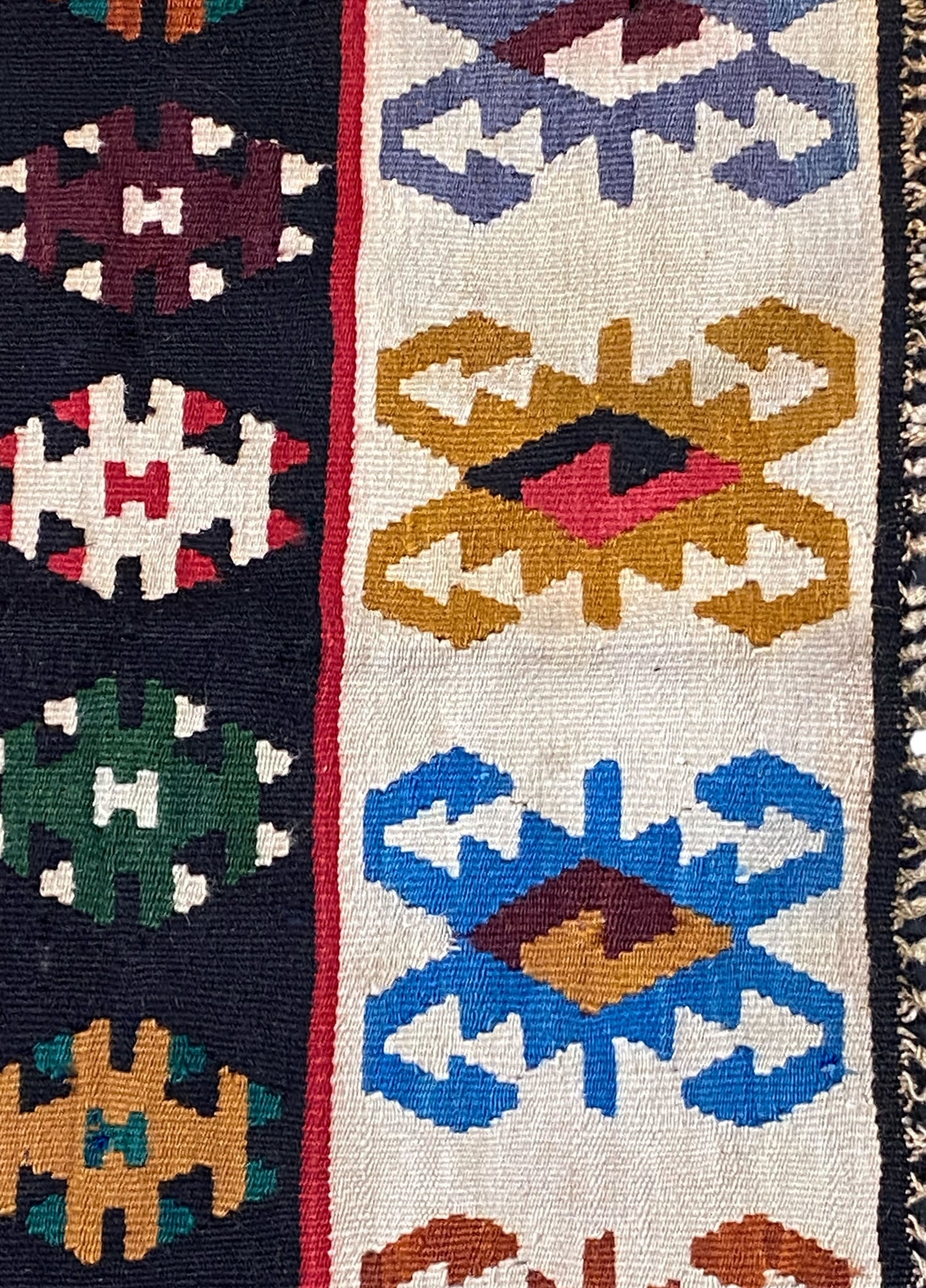 #5953 Tribal Old Hand Knotted Wool Anatolian Kilim Rug, Anatolian 94"