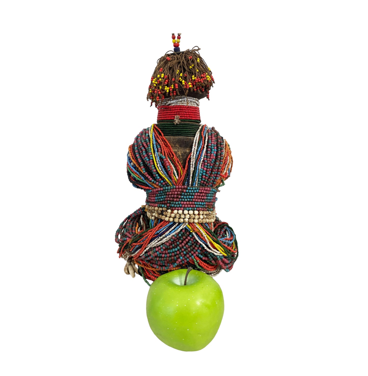 #7708/814 African Beaded Fali Fertility Doll Cameroon 13" H