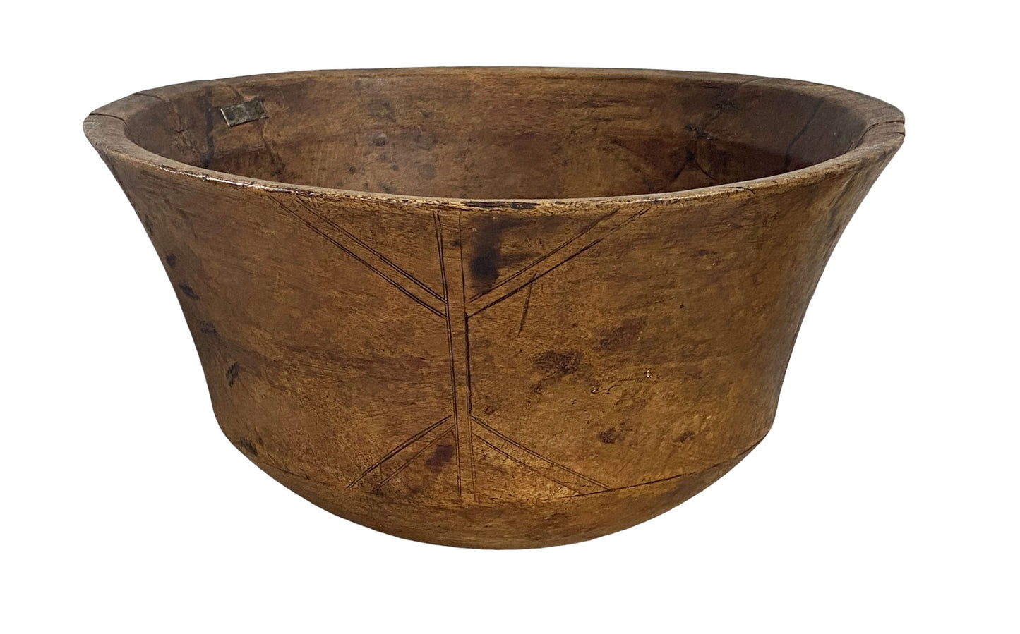 #6142 Large African Hausa Wooden Bowl From Niger 14" Diameter