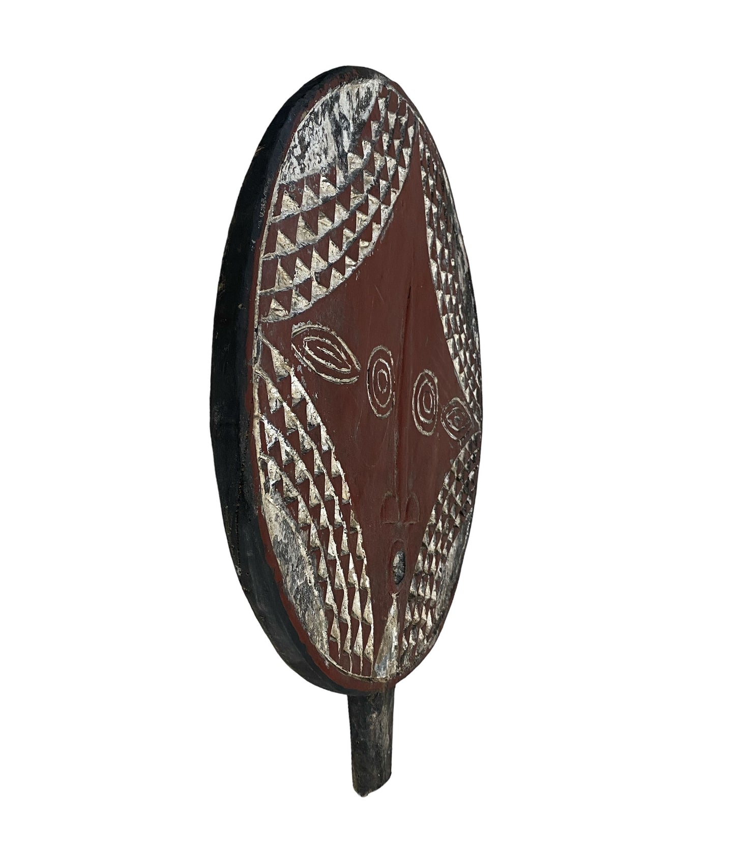 #6172 African Wooden Bwa Sun Mask Burkina Faso 18" H
