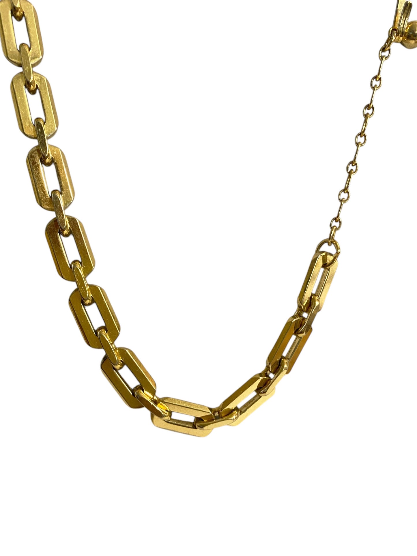 #6309 Vintage Signed TRIFARI Gold Tone Link Chain Necklace