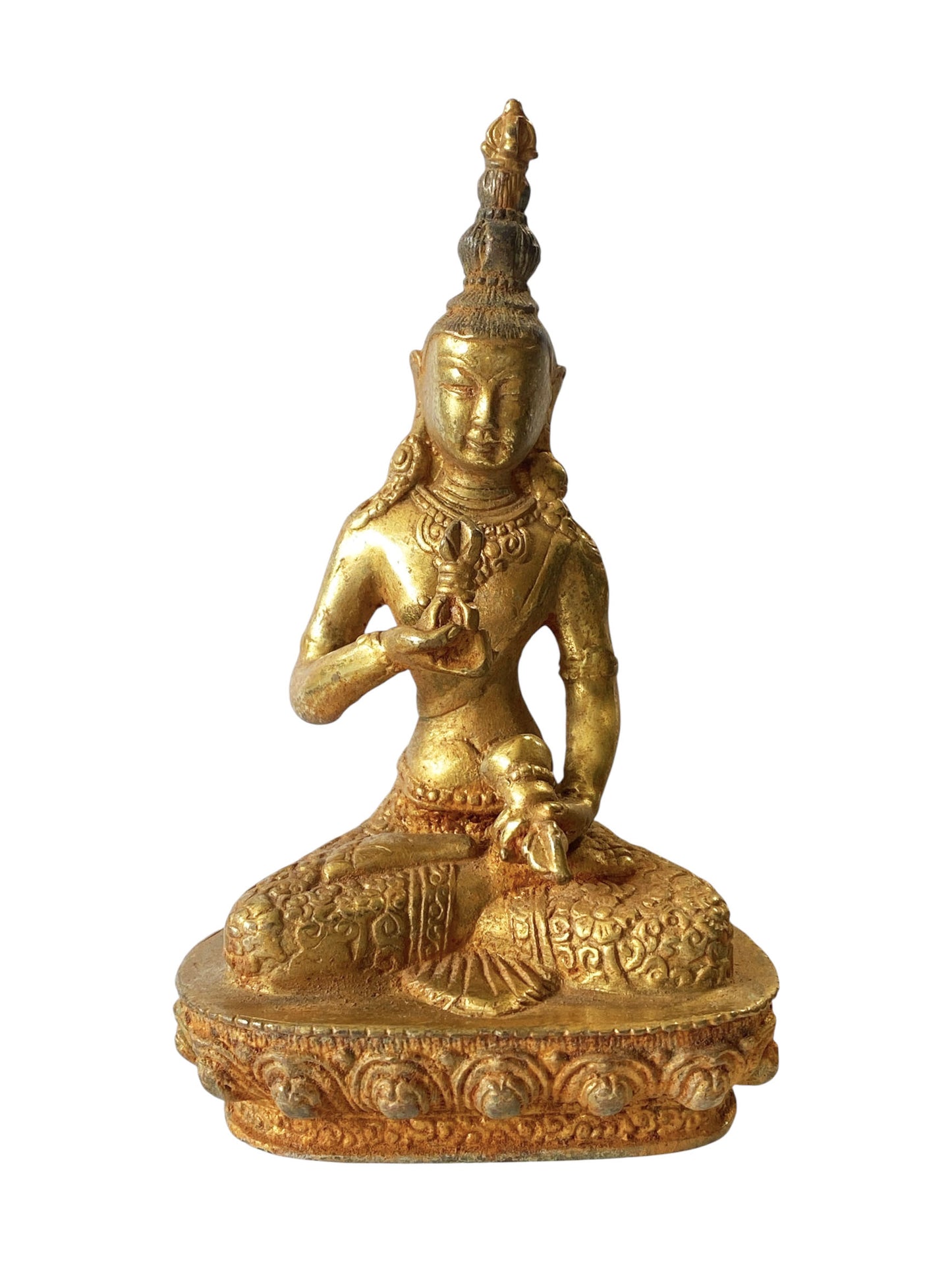 #4064 Gilt Bronze Meditating Serenity Calming Buddha