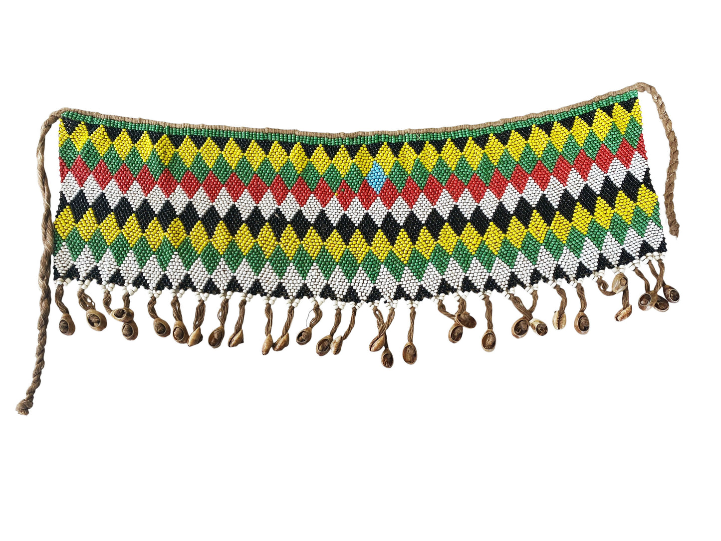 #1464 Ceremonial Skirt Kirdi Beaded Cache Sex Pikuran Cameroon 19" w