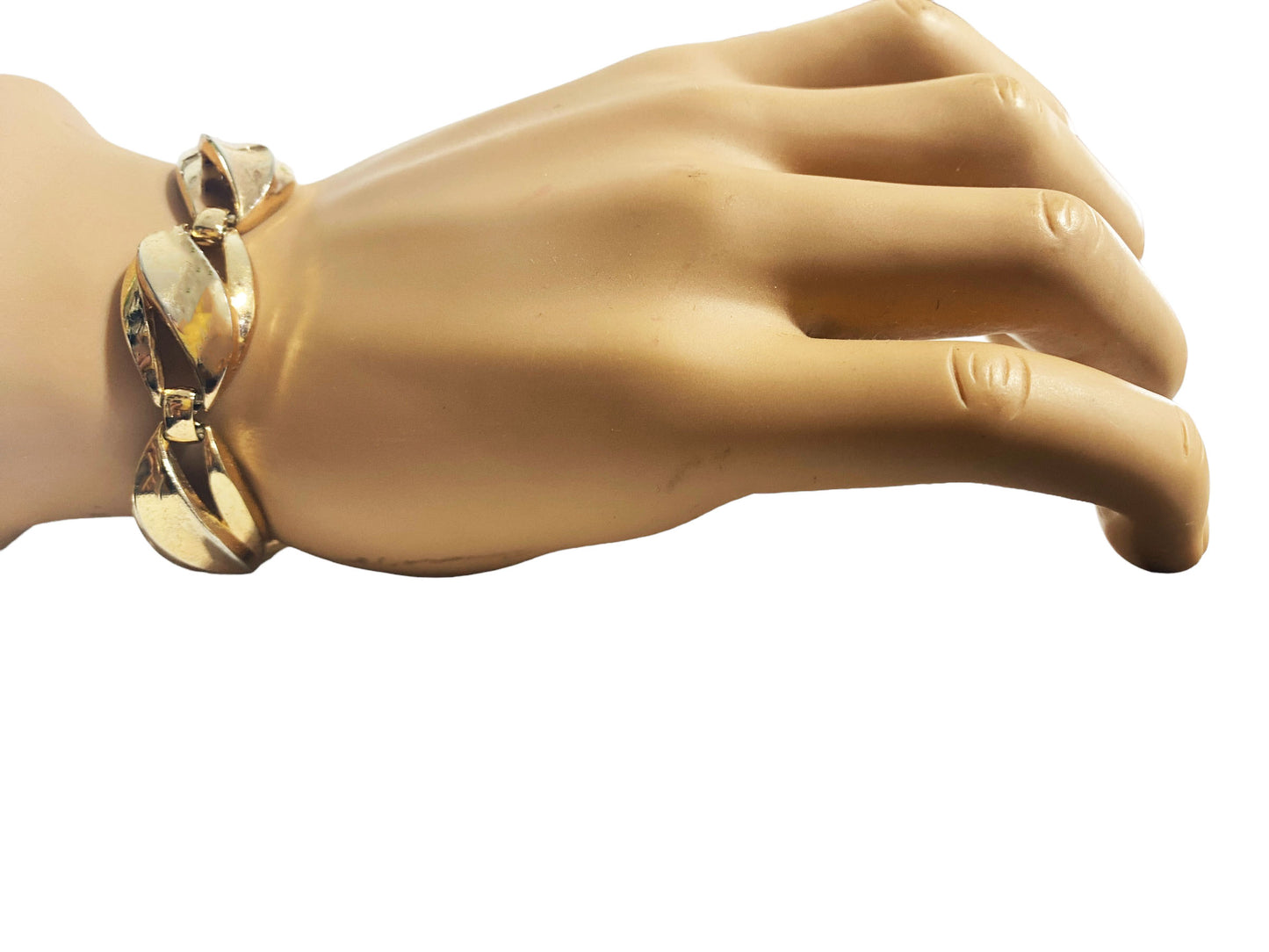 #5897  Vintage Chunky  Trifari  Pat. Pend Golden Bracelet
