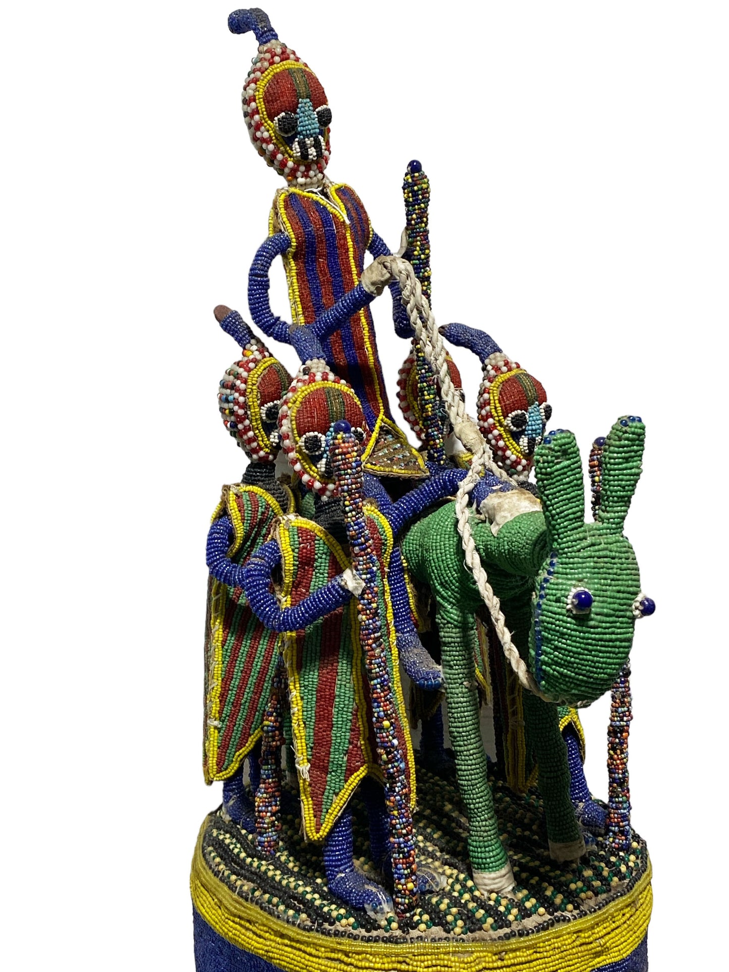 # 5938 African Large Yoruba Beaded King Crown 28" H Nigeria