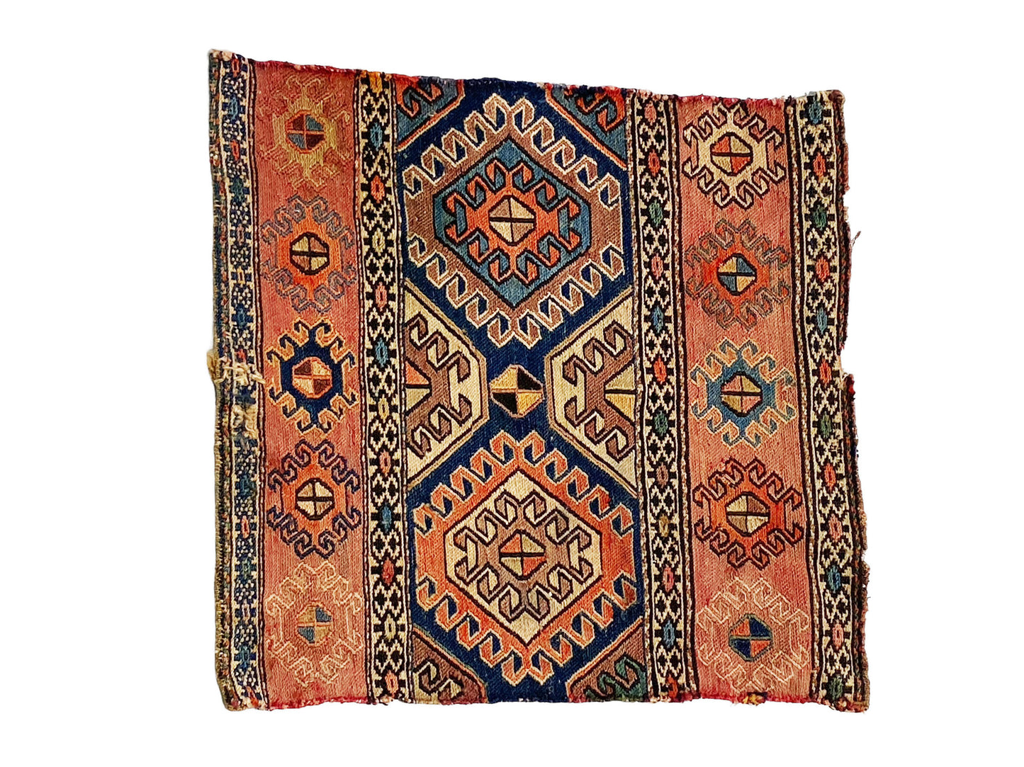 #7187 Antique and Rare Small Tribal Caucasian Kuba Kilim 1'9" by 1'8"