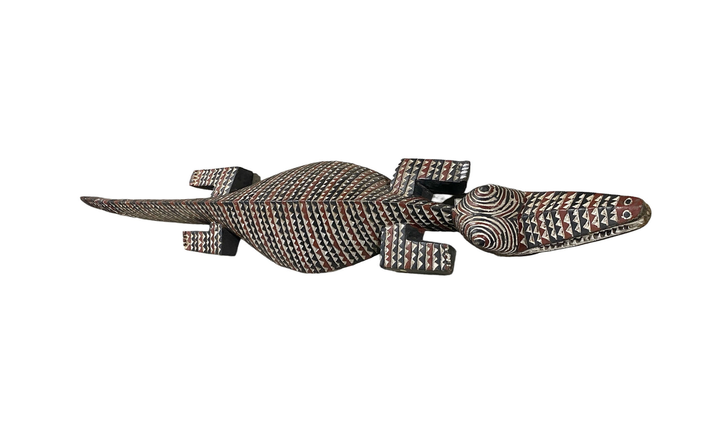 #7209 African Life size Crocodile Nuna Bobo Burkina Faso 77"