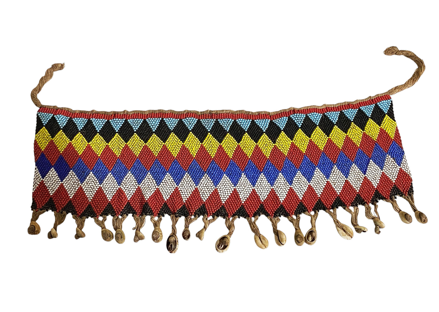 #6316 Ceremonial Skirt Kirdi Beaded Cache Sex Pikuran Cameroon 19" w