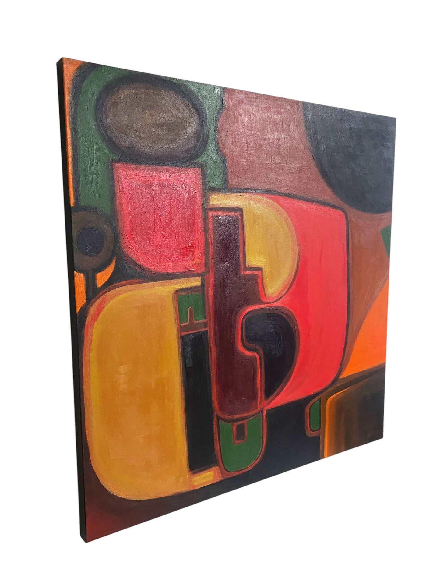 #6685 Acrylic on Canvas Abstract Signed YJR 36" H