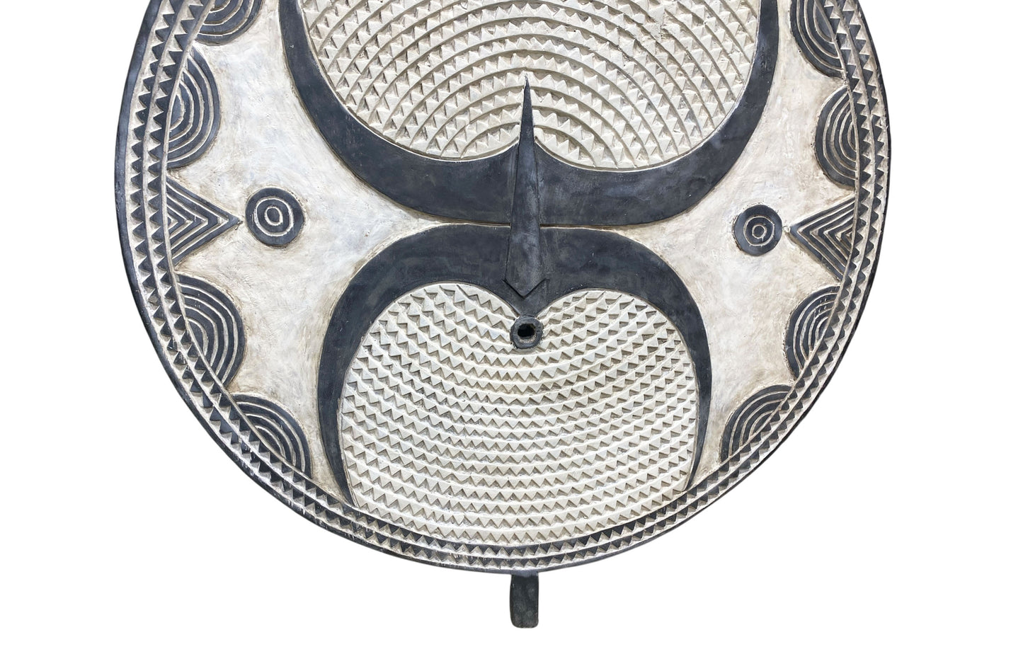 #4274 Large Vintage African Black & White Bobo/Bwa Tribal Dance Mask Sculpture 50.25" H