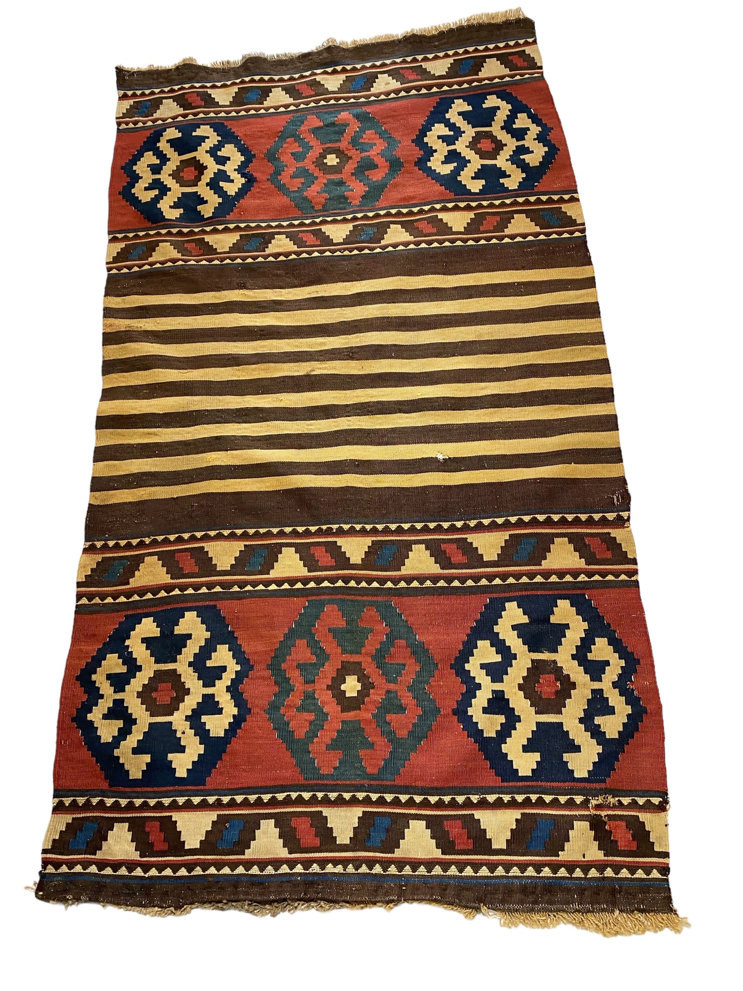 #5961 Antique and Rare Tribal Caucasian Kuba Kilim 5'92" by 3'08"