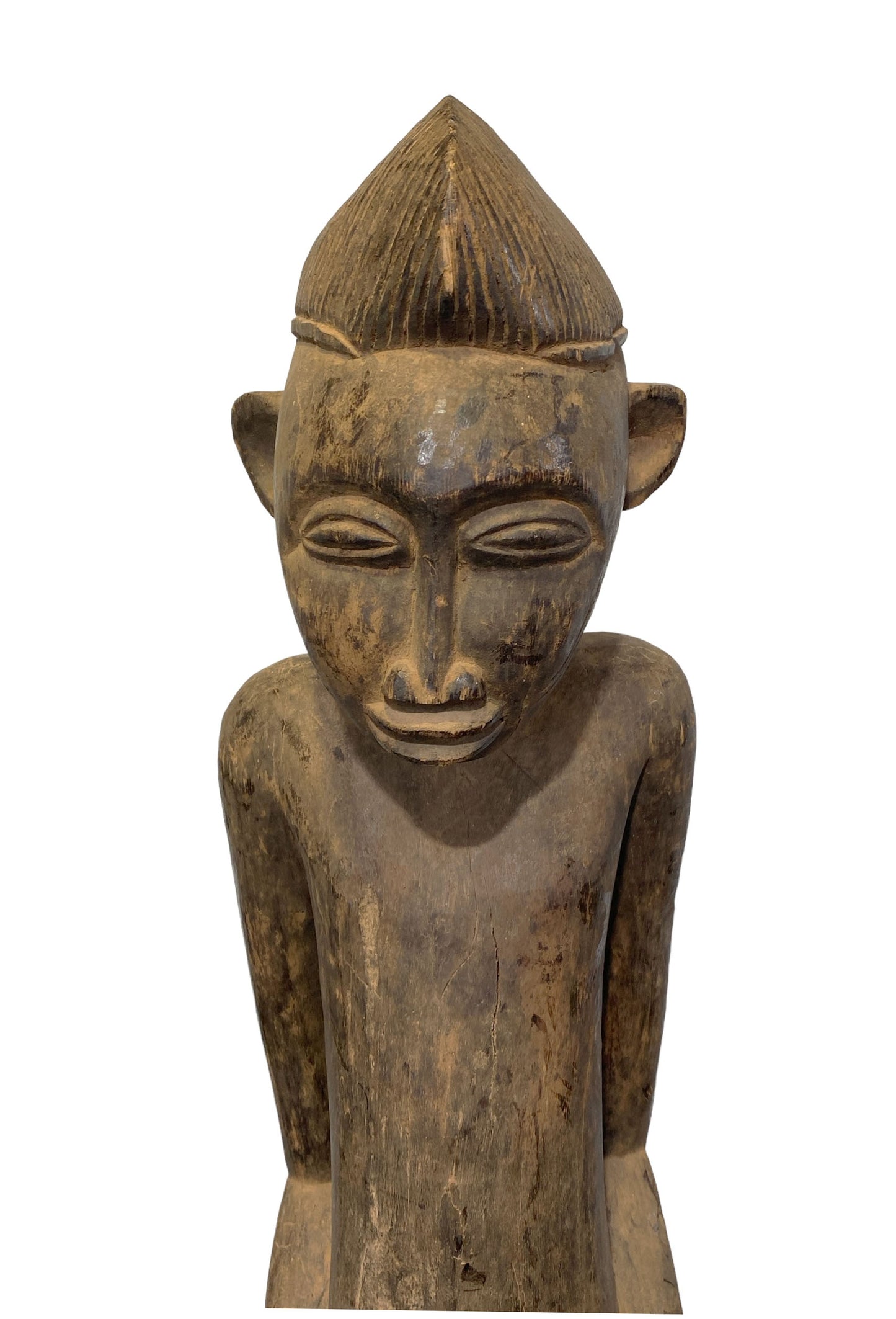 #7233 LG African Tribal Art Senufo Tyepka Standing maternity figure 58" H Côte d'Ivoire