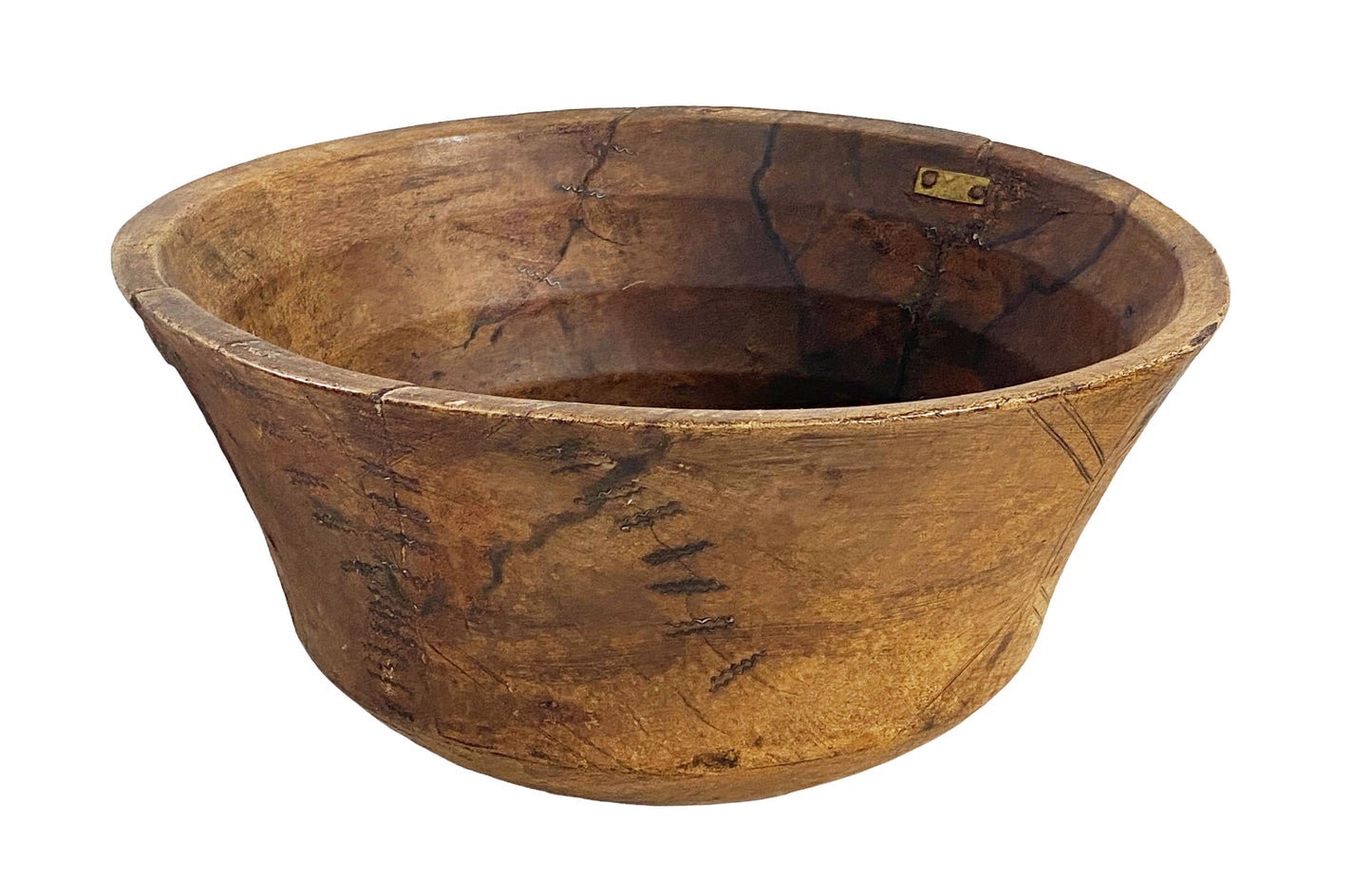 #6142 Large African Hausa Wooden Bowl From Niger 14" Diameter