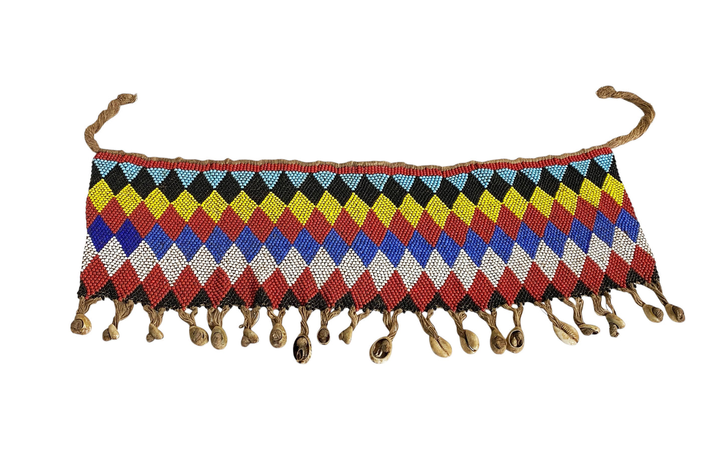 #6316 Ceremonial Skirt Kirdi Beaded Cache Sex Pikuran Cameroon 19" w