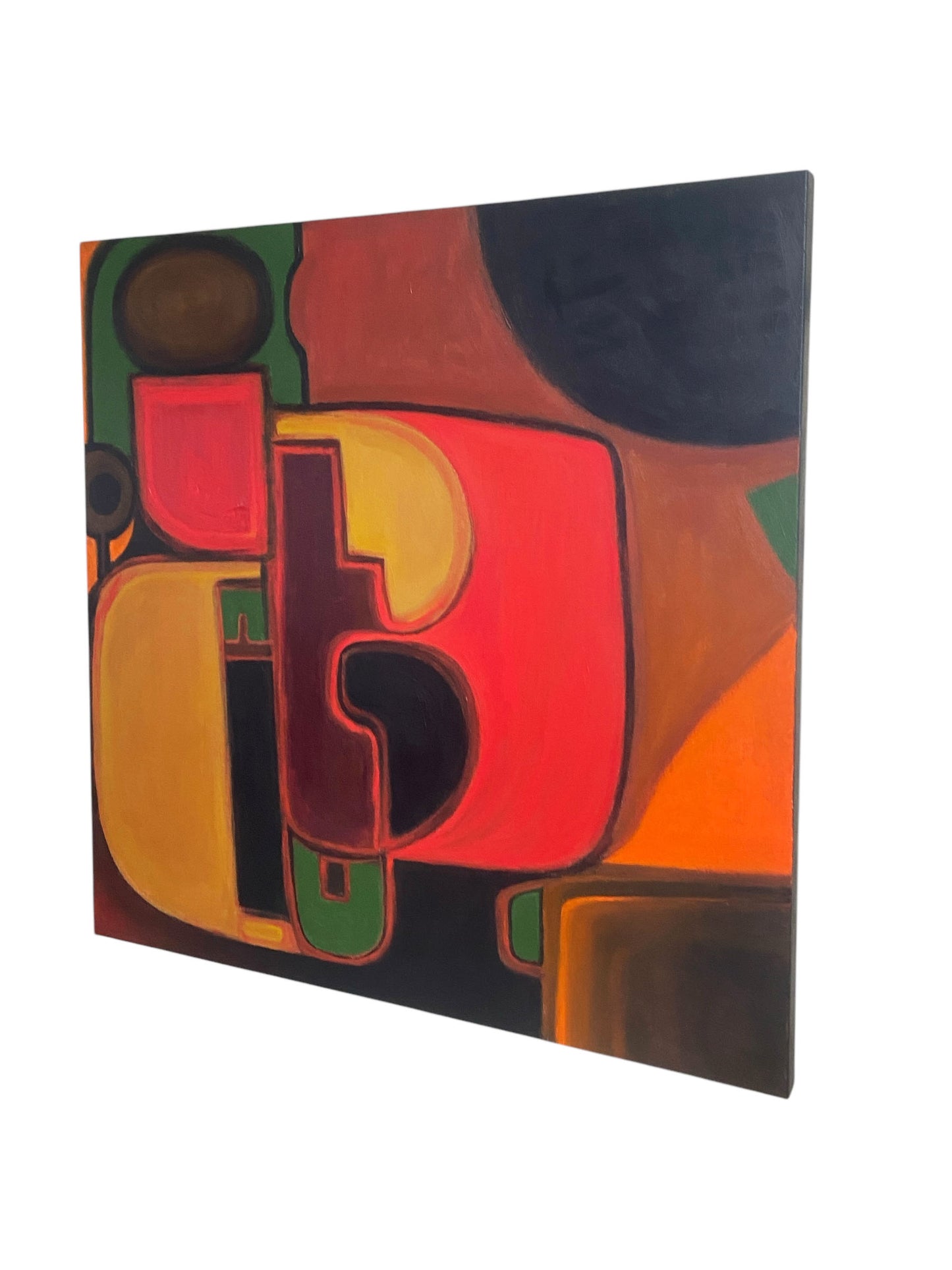 #6685 Acrylic on Canvas Abstract Signed YJR 36" H