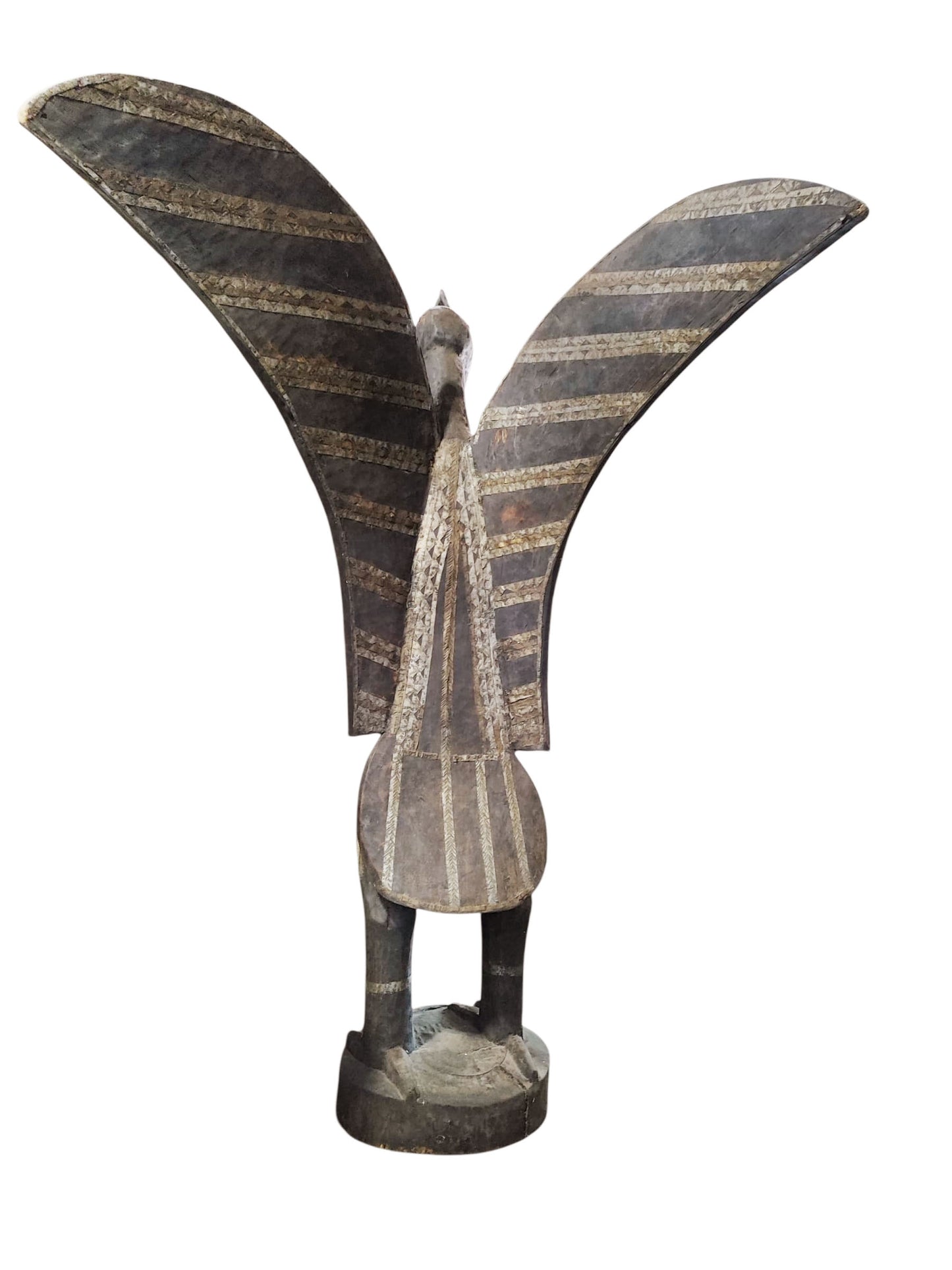 #3864 Huge Sculpture of Senufo Bird Statue Cote d'Ivoire 82" H