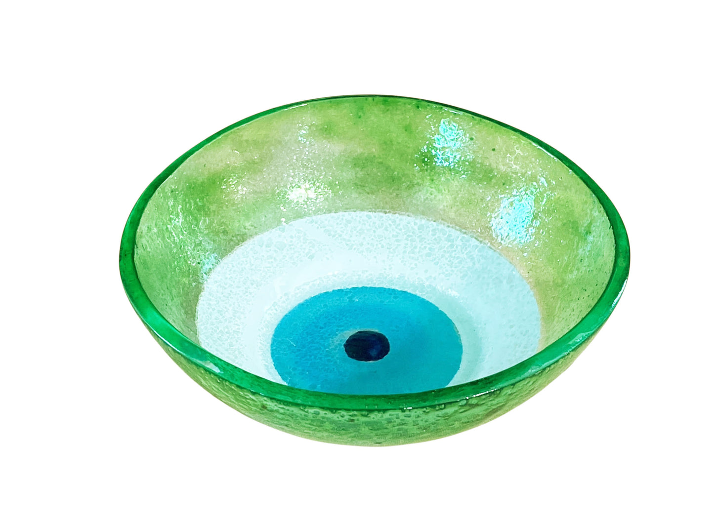 #3784 Middle Eastern Green Glass Bowl with Eye