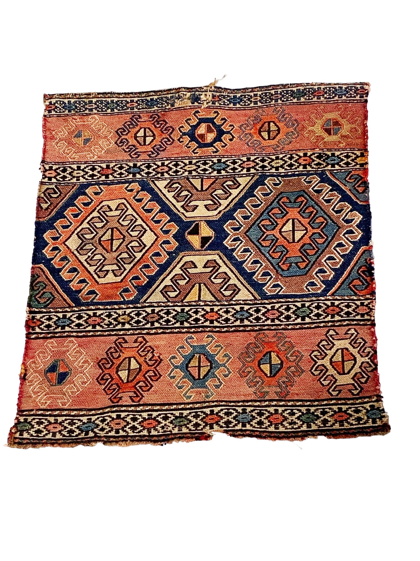#7187 Antique and Rare Small Tribal Caucasian Kuba Kilim 1'9" by 1'8"