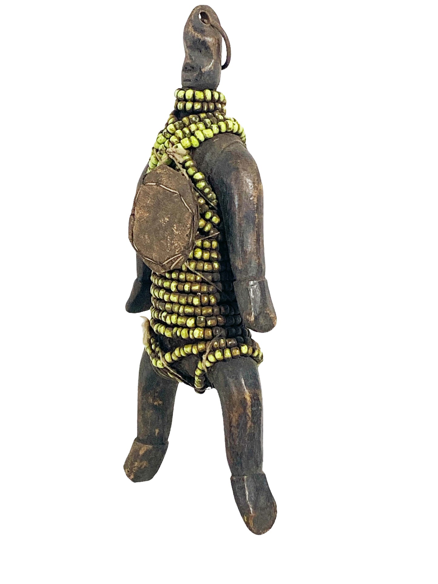 #7167  African Fali Fertility Beaded Doll Phallic Cameroon 8.5" H