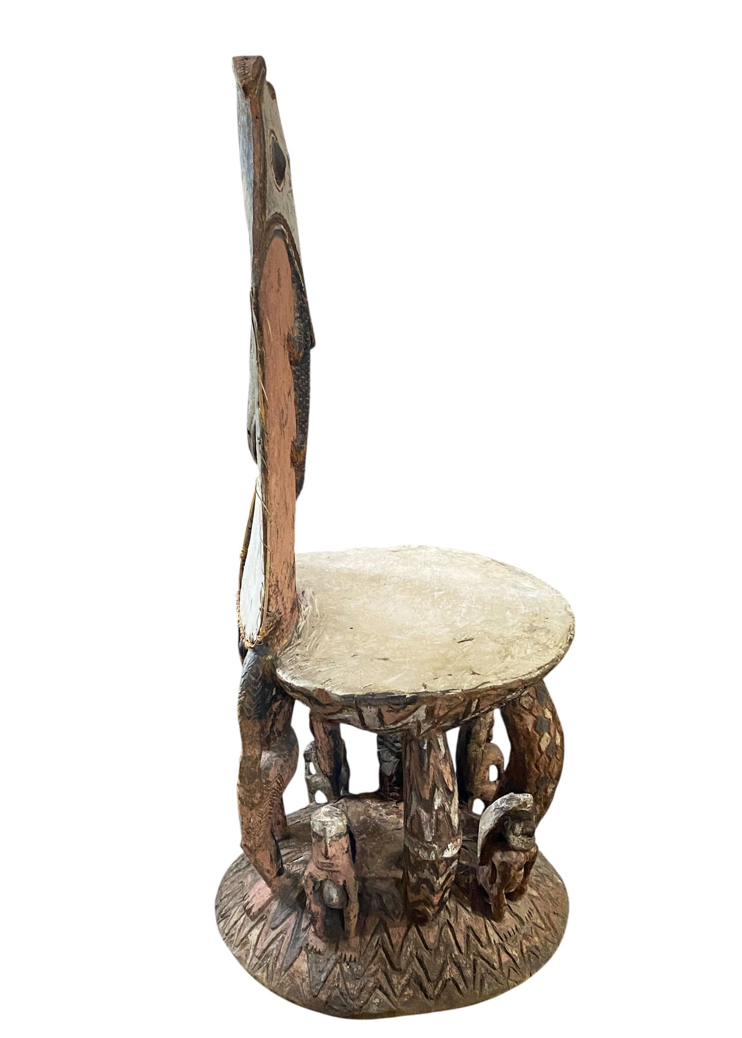 #4681 Museum Quality Vintage Orator's Stool (Teket) Litmus People Papua New Guine 55" H