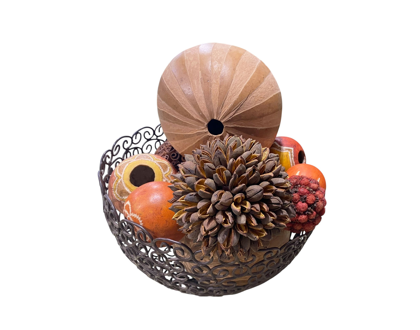 # 1A Iron Basket With 10 Decorative Balls
