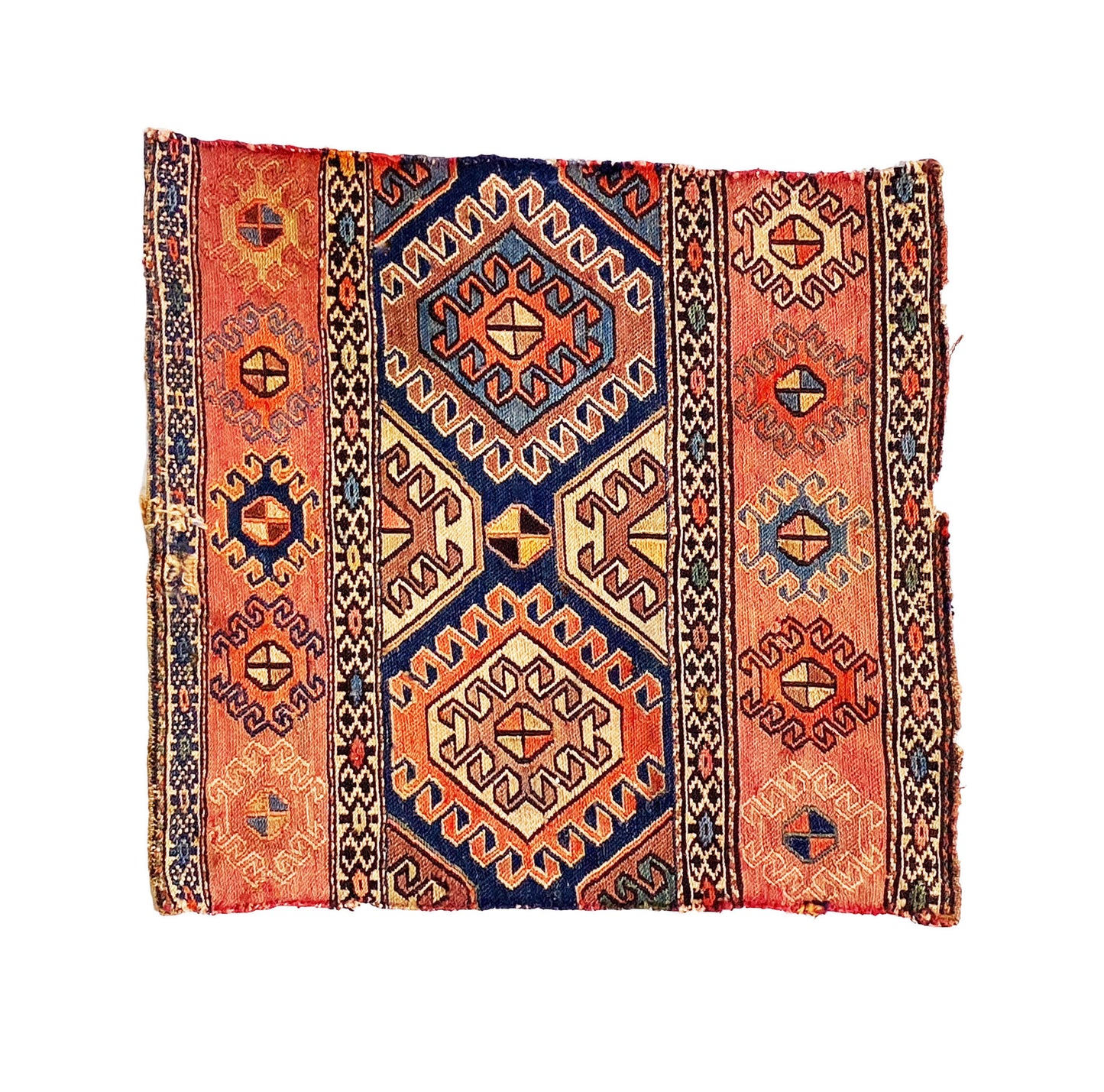 #7187 Antique and Rare Small Tribal Caucasian Kuba Kilim 1'9" by 1'8"