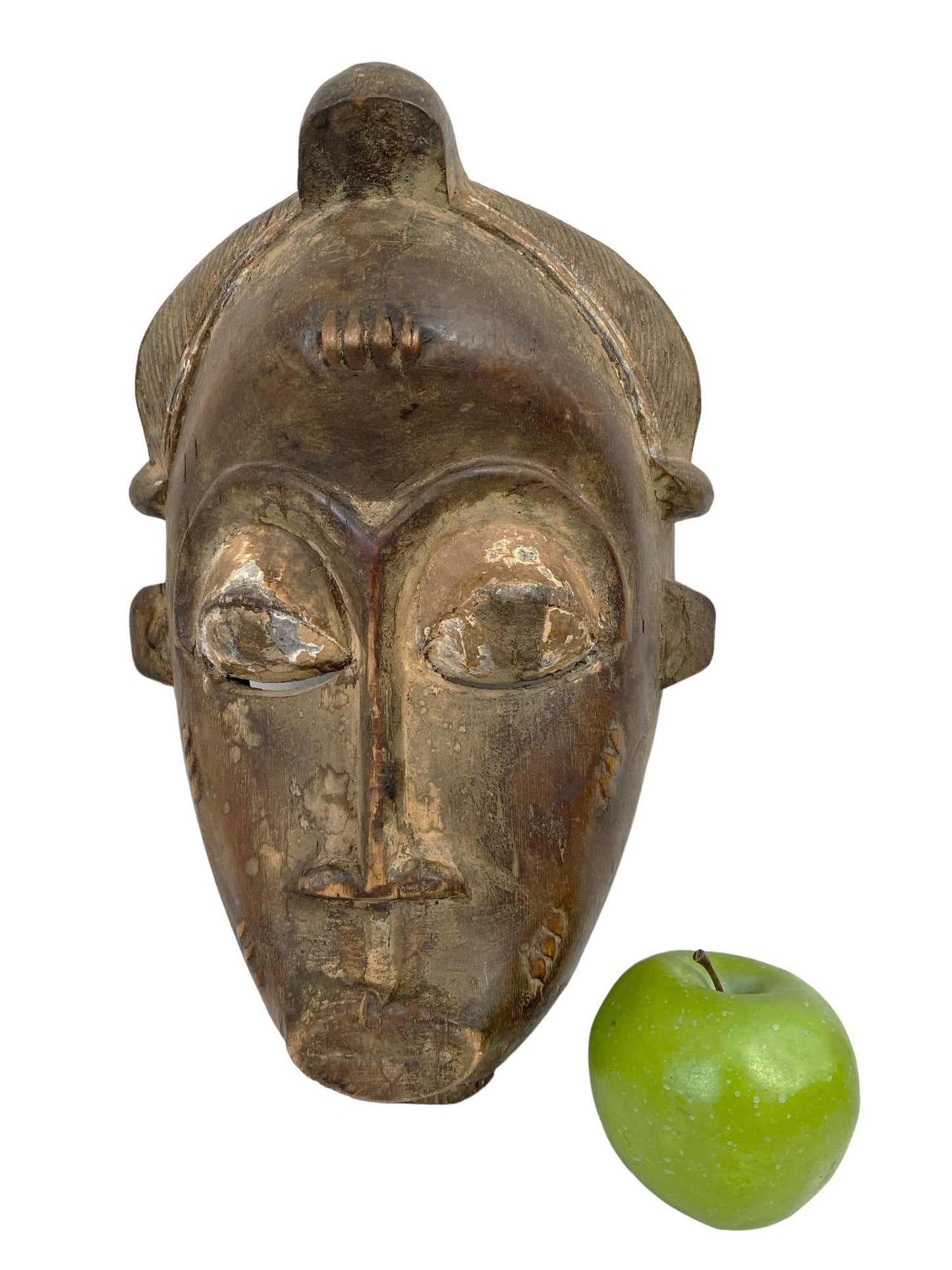#5996 Vintage African Baule Portrait Mask Cote D'ivoire 13" H