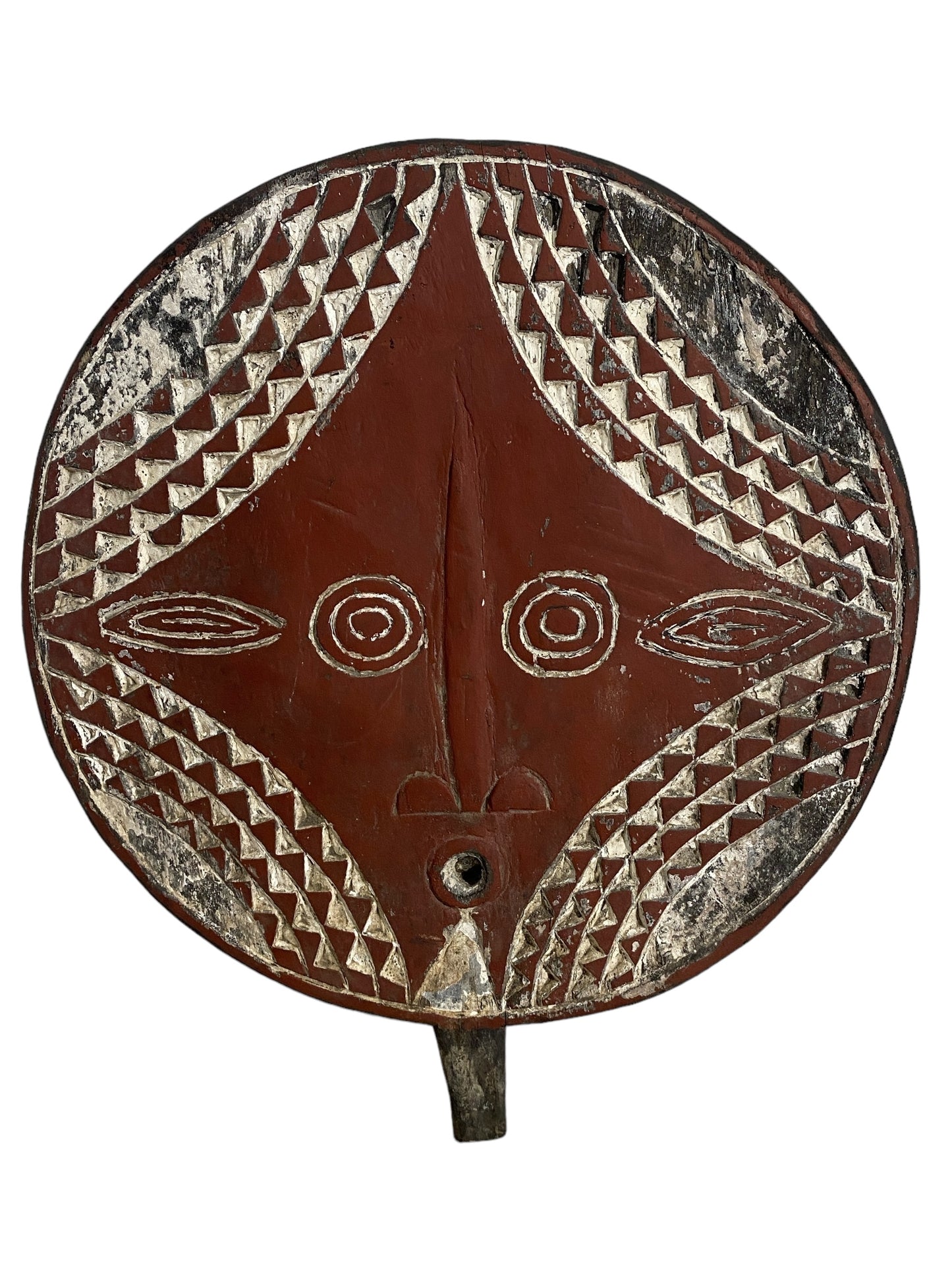 #6172 African Wooden Bwa Sun Mask Burkina Faso 18" H
