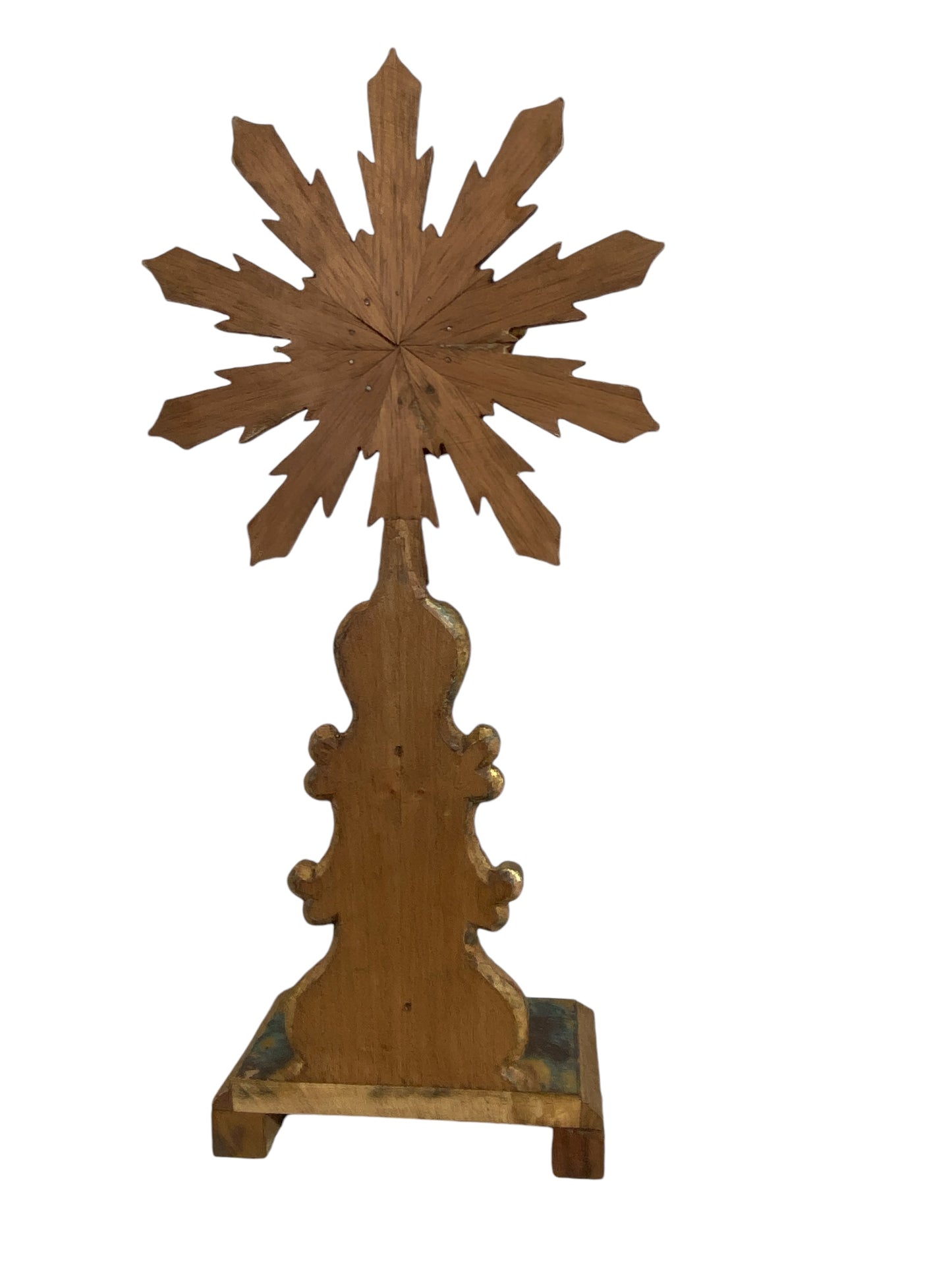 #6185 European Carved Wood Bird Sculpture on Finial 20" H