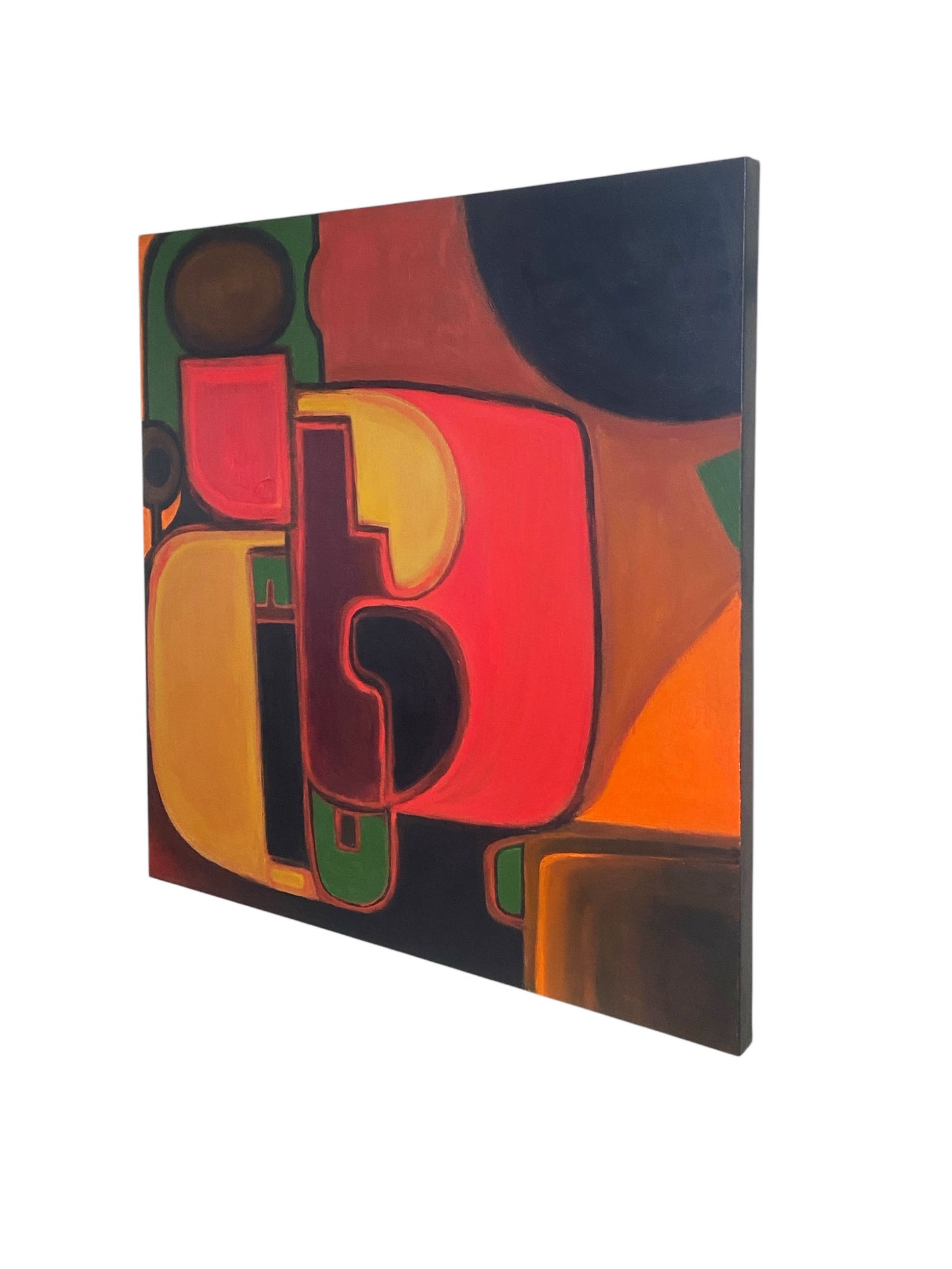 #6685 Acrylic on Canvas Abstract Signed YJR 36" H