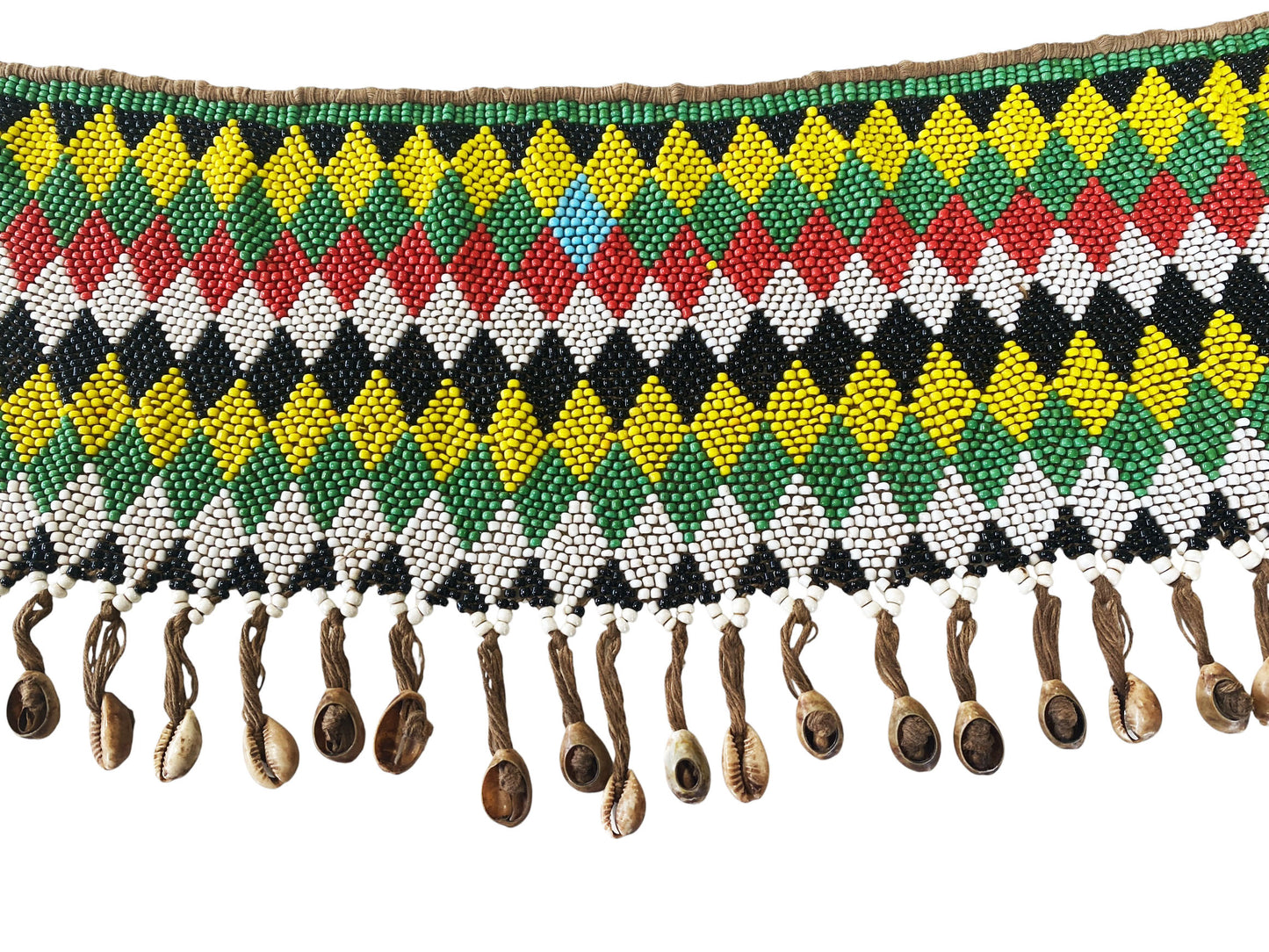 #1464 Ceremonial Skirt Kirdi Beaded Cache Sex Pikuran Cameroon 19" w
