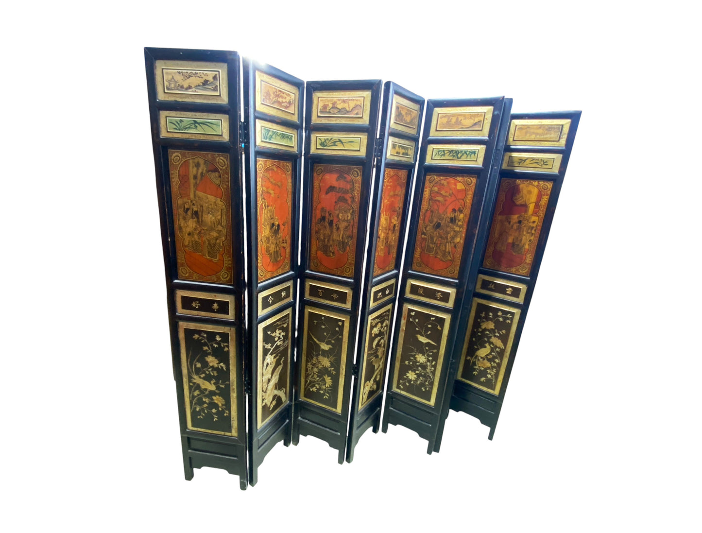 #7603/146 Early 20th Century Chinese 7 Panels Folding Screen, Room Divider