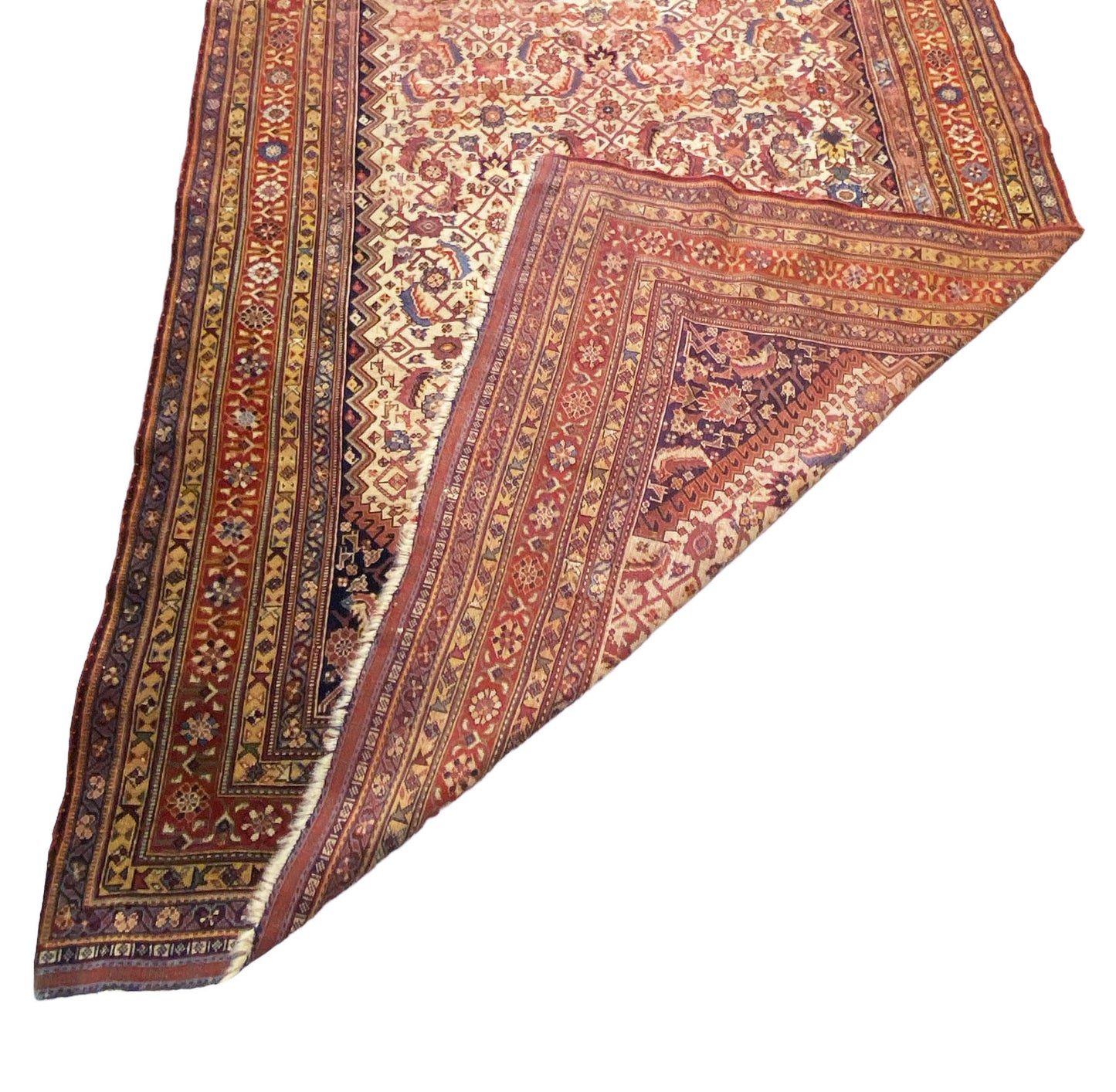 #5960 Antique 19th c Qashqai Rug with All Over Design 8'75" by 4'92"