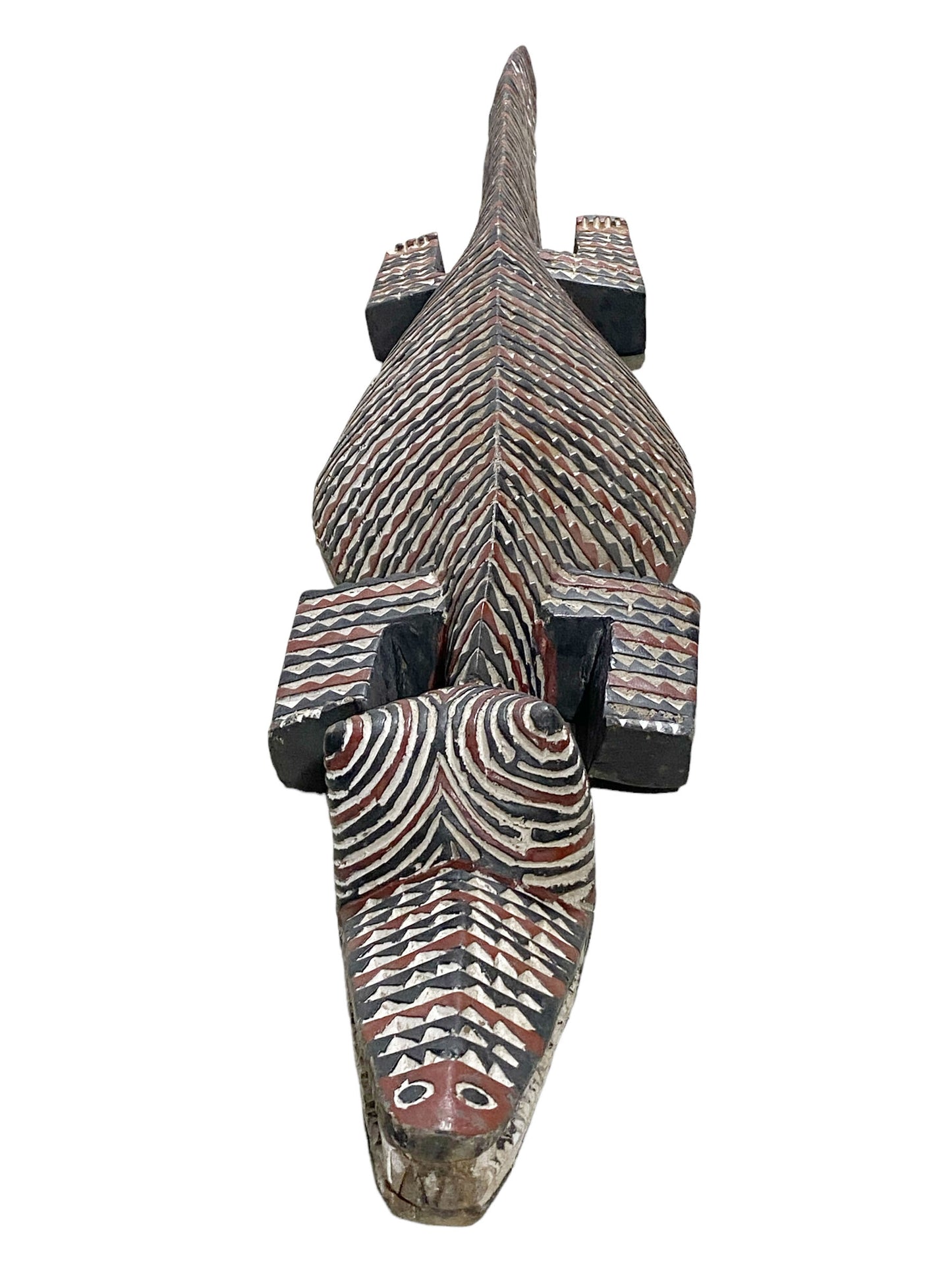 #7209 African Life size Crocodile Nuna Bobo Burkina Faso 77"