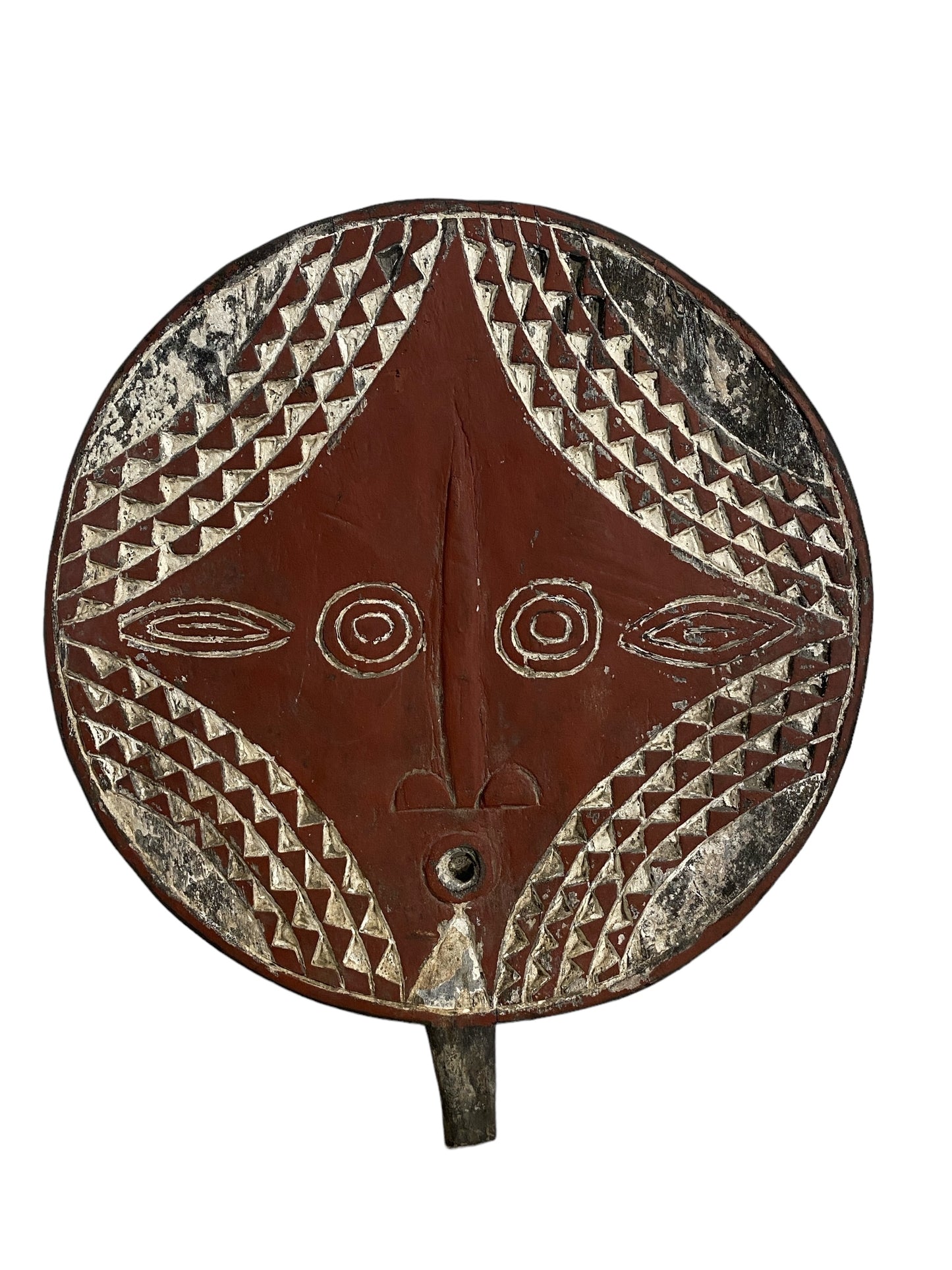 #6172 African Wooden Bwa Sun Mask Burkina Faso 18" H