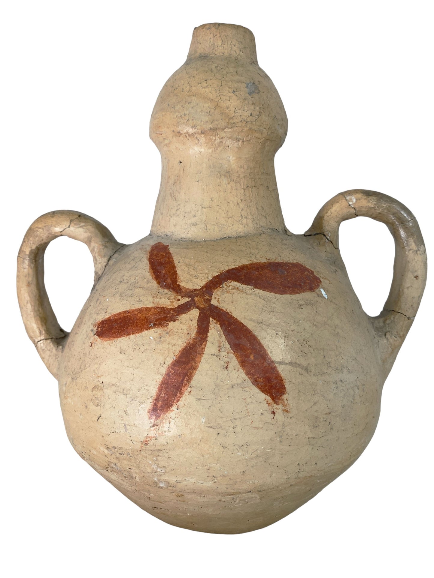 #6177 Rare South American Old Pottery, Clay vessel Jar 10.5" H