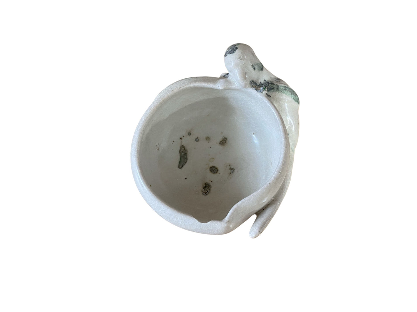 #6843 Hoi An Hoard Shipwreck Cup shaped like a peach w/ a parrot biting its edge Late 15th/16th C