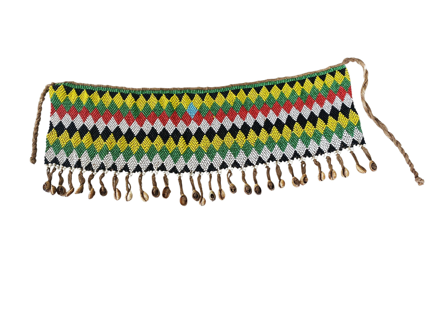 #1464 Ceremonial Skirt Kirdi Beaded Cache Sex Pikuran Cameroon 19" w
