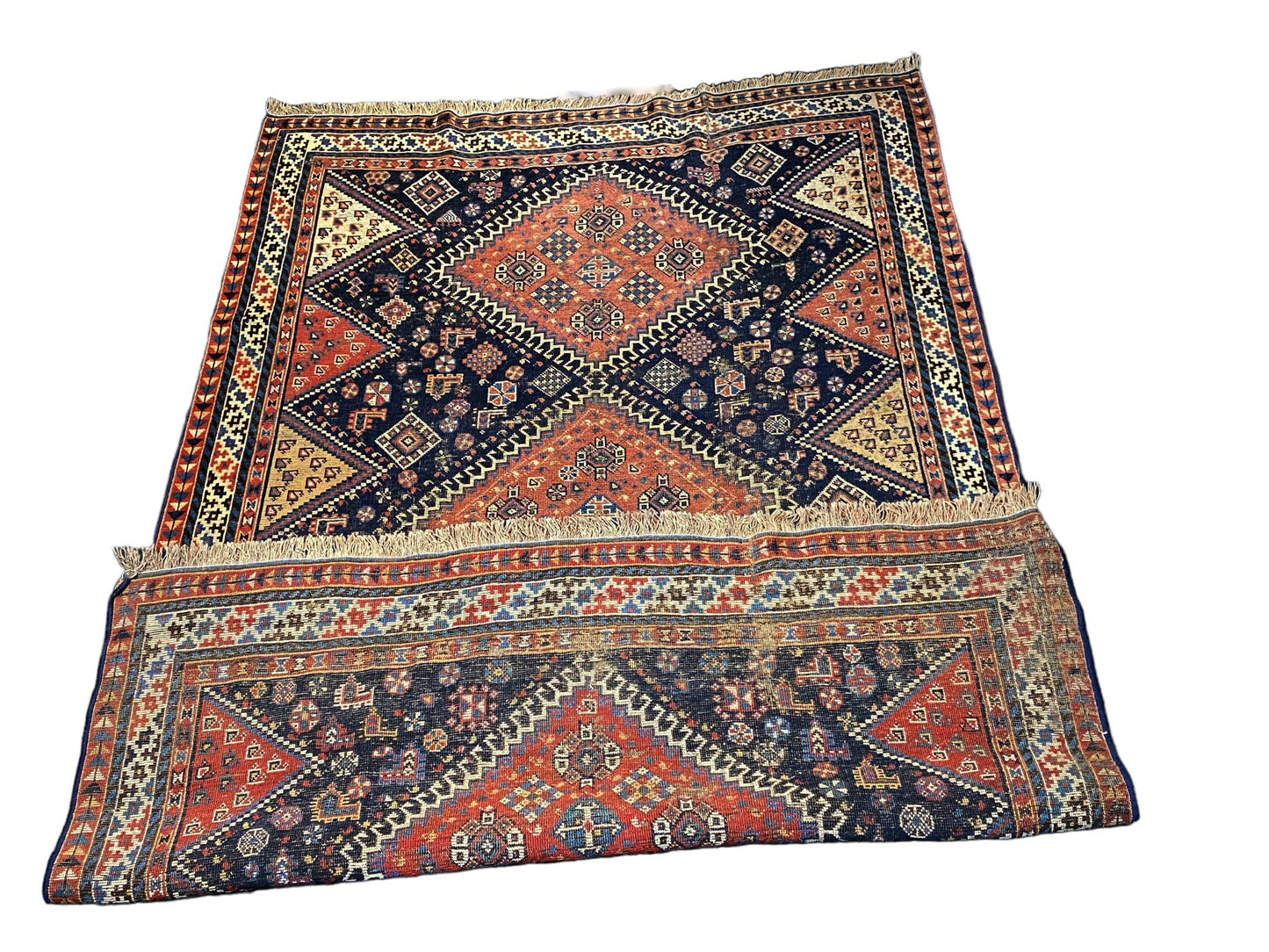 #7153 Rare Antique Tribal Persian Kamseh /Qasqai Rug 7' 6" BY 4'.9"