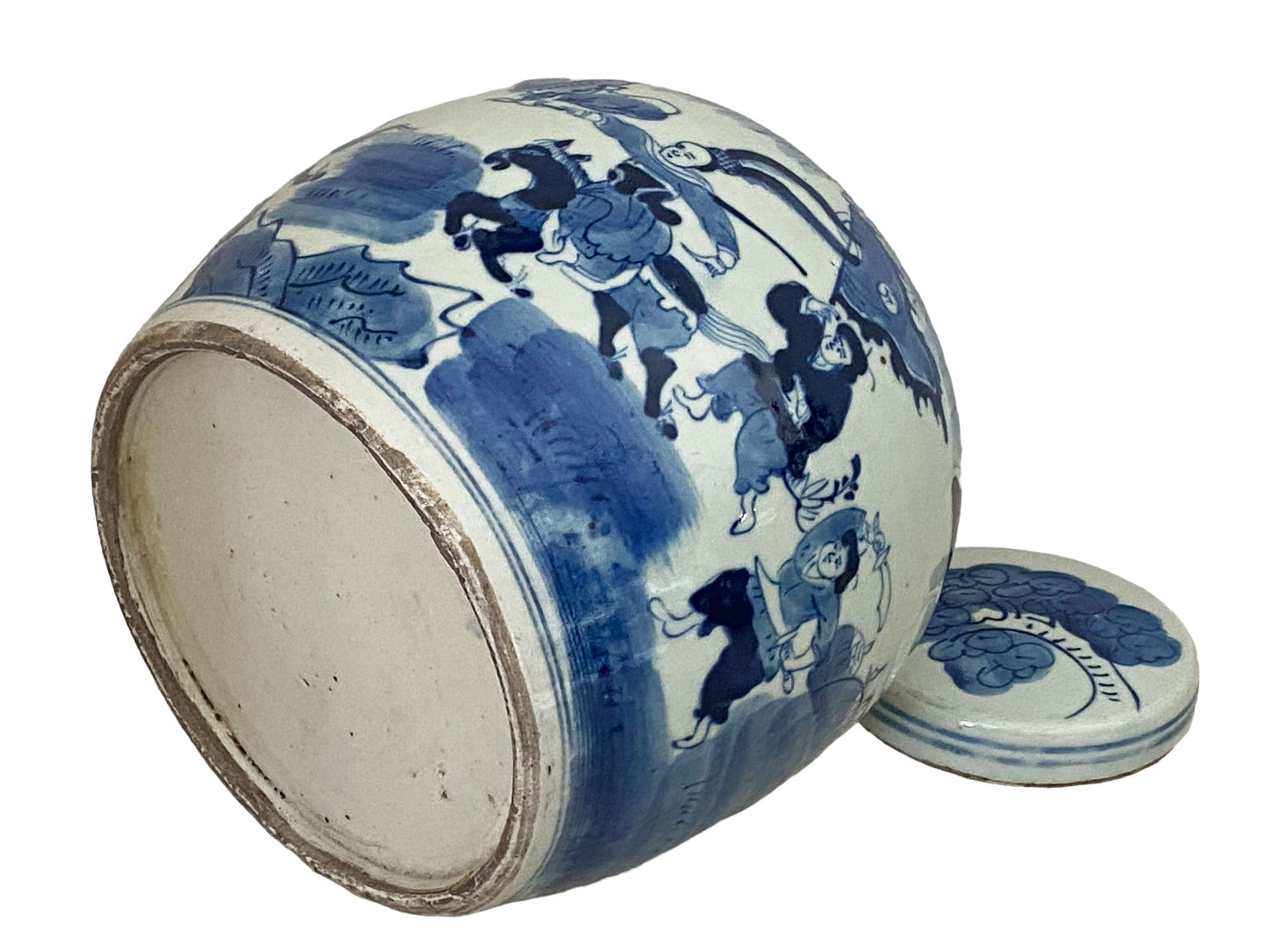 #6159 Vintage Chinoiserie Blue & White Porcelain Ginger Jar 9.5 H