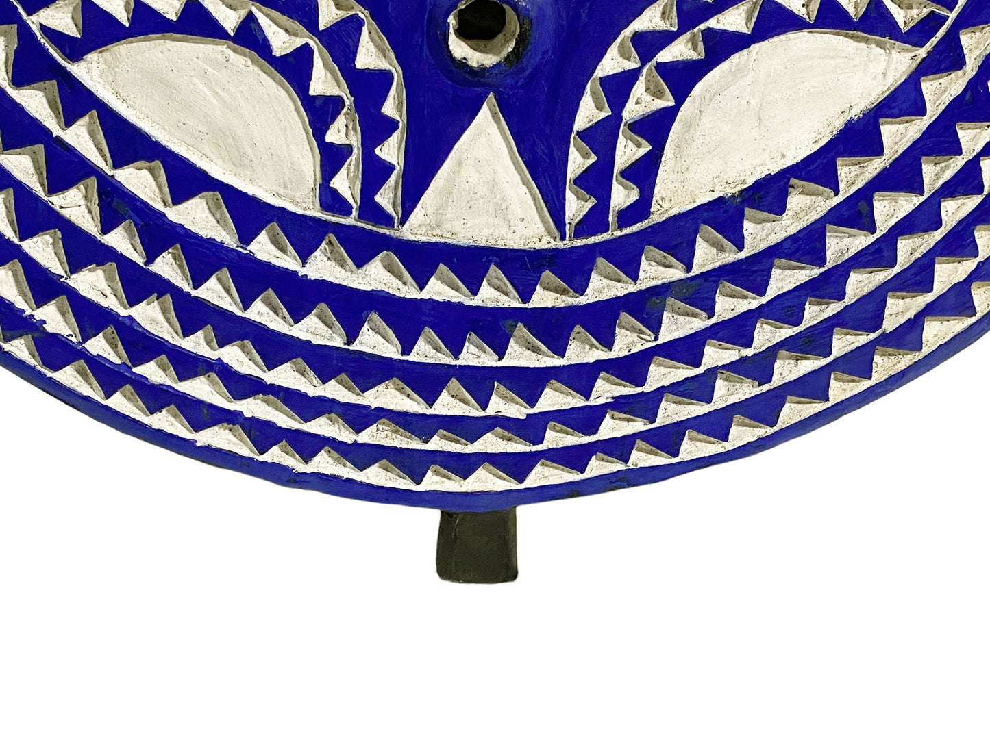 #894 Lg Bwa Sun Mask Blue and White Burkina Faso 28.5" H African Art
