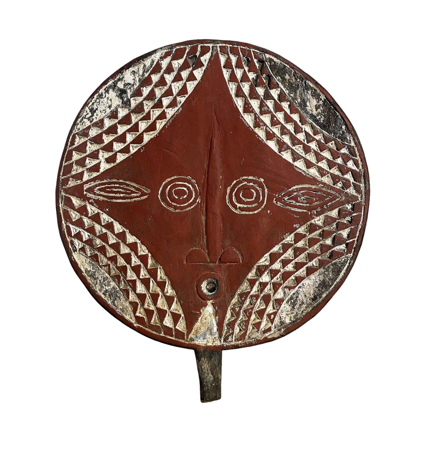 #6172 African Wooden Bwa Sun Mask Burkina Faso 18" H