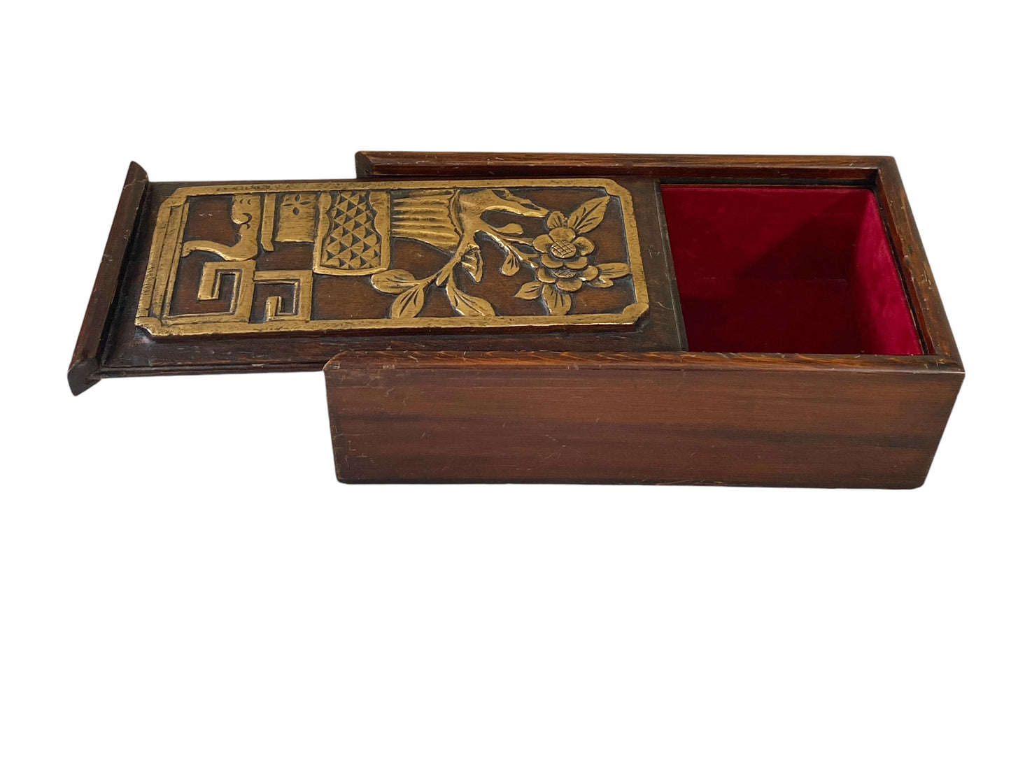 #6231 Vintage Chinese Wooden Box 10" W
