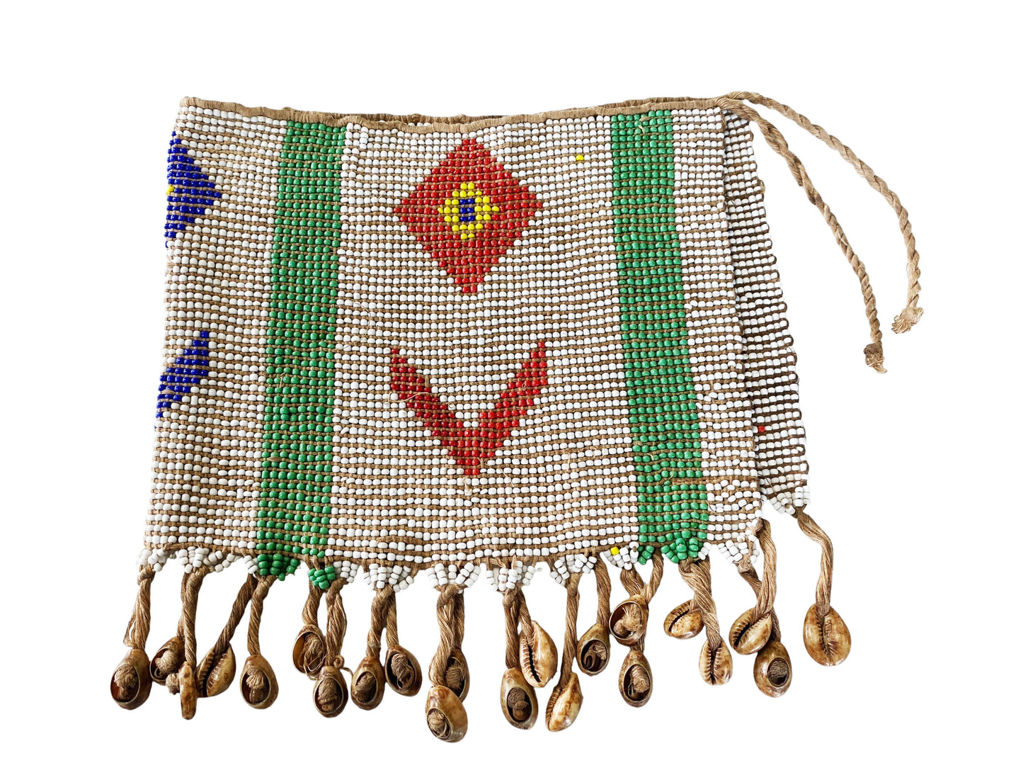 #6852 Vintage Ceremonial Skirt Kirdi Beaded Cache Sex Pikuran Cameroon 18"