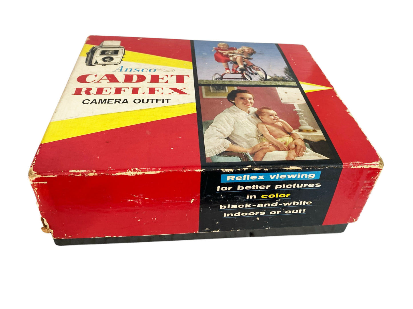 #6409 Vintage Ansco Cadet Reflex Camera w/ Flash, Manual, Original Box *B&W and Color