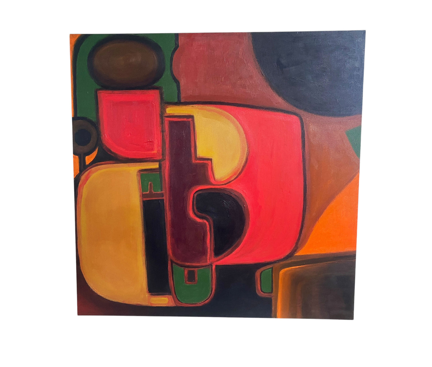#6685 Acrylic on Canvas Abstract Signed YJR 36" H